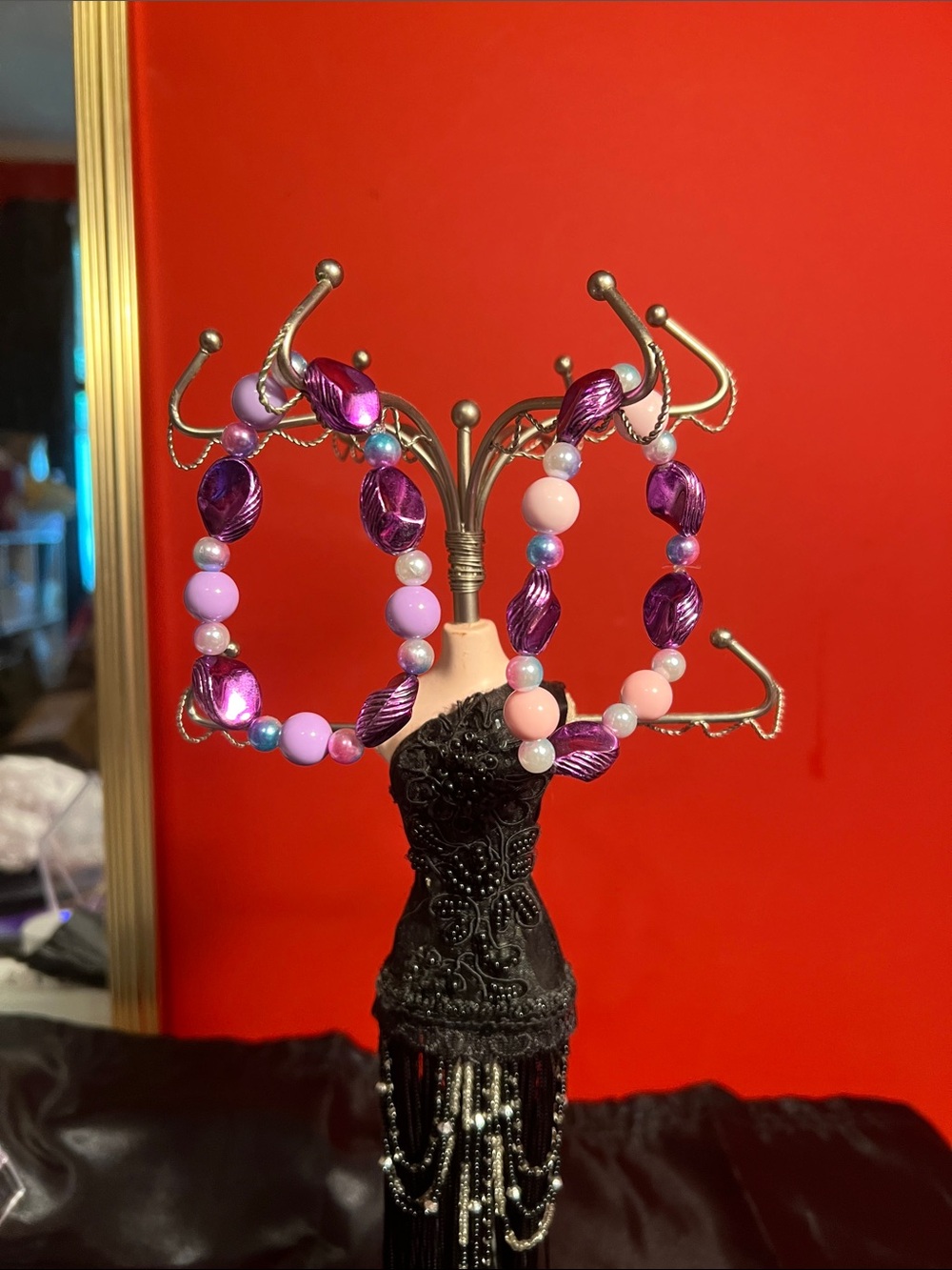 Purple & Pink Beaded bracelet home made